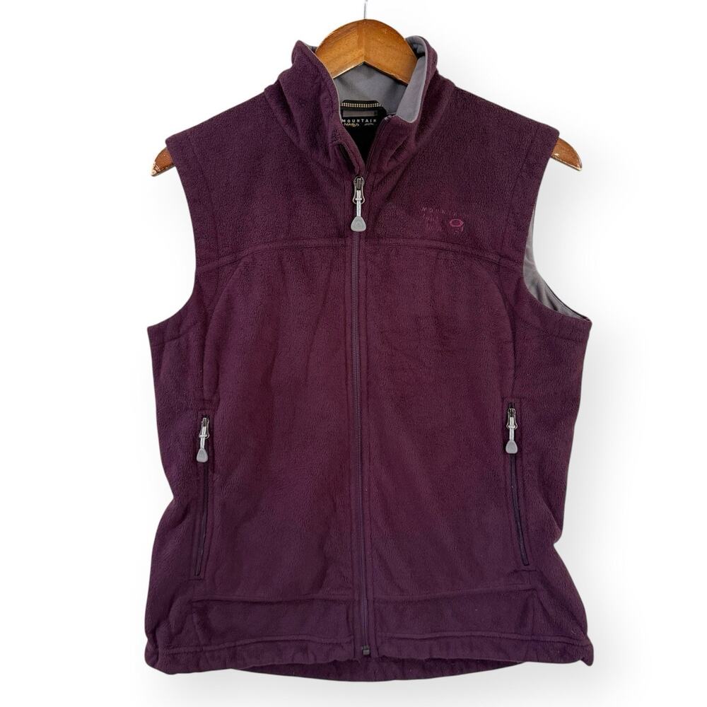 Mountain Hardware Plum Purple Fleece Vest Womens M Fuzzy Zip Pockets Outdoor